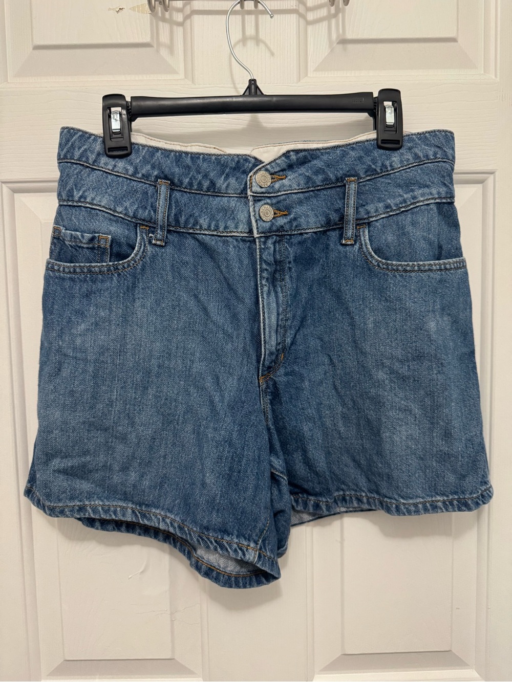 Banana Republic Blue Denim Jean Shorts with Double Button Waist